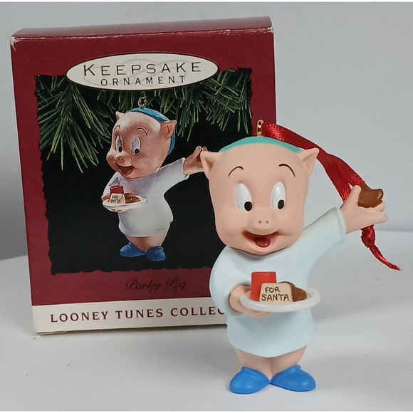 Hallmark 1993 Porky Pig Looney Tunes Collection Keepsake Xmas Ornament - Picture 1 of 11
